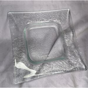 Vidrio Recycled Handmade Spain Art Glass Light Green Platter Tray Dish Bowl 10"